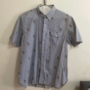 Ralph Lauren seersucker pin striped sailor bear shirt